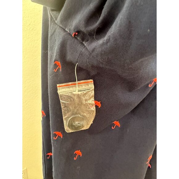 ModCloth Legendary Lifestyle Cotton Blazer NWOT Navy Novelty Umbrella Size 26 - Picture 8 of 11